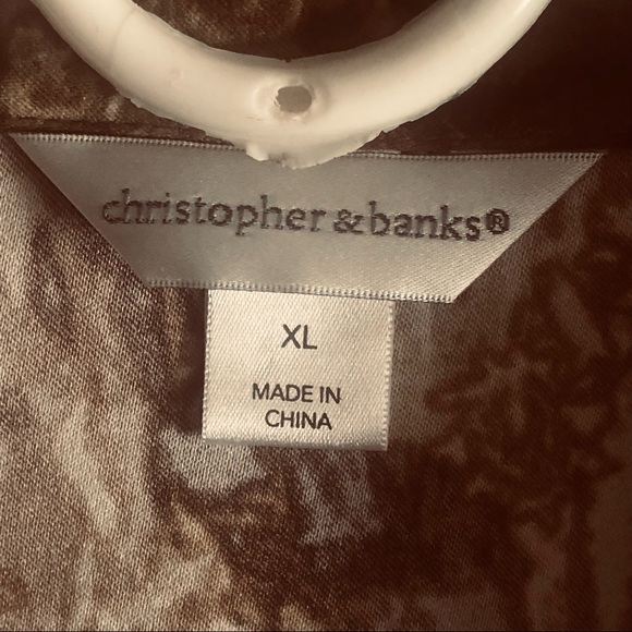 Christopher & Banks Women’s Multi colored browns long sleeve zip up front - Picture 12 of 12